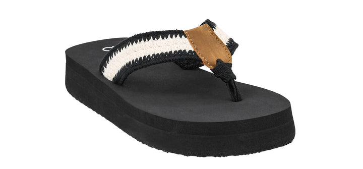 DOORBUSTER: SPF Flip-Flop - Ivory Black by Corkys