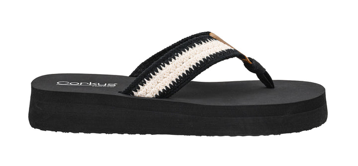 DOORBUSTER: SPF Flip-Flop - Ivory Black by Corkys