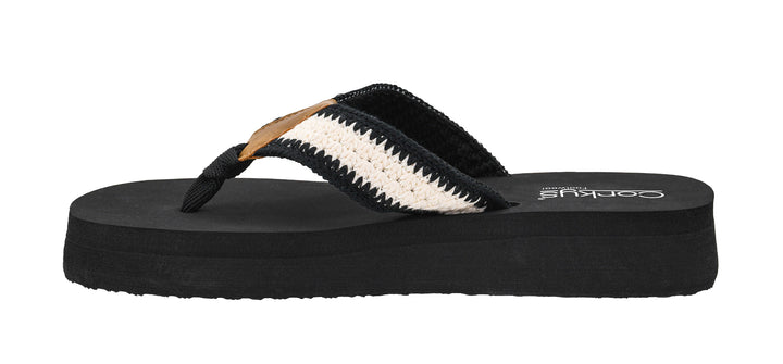 DOORBUSTER: SPF Flip-Flop - Ivory Black by Corkys