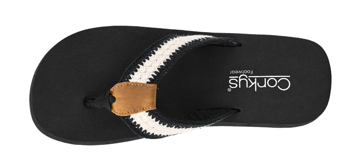 DOORBUSTER: SPF Flip-Flop - Ivory Black by Corkys