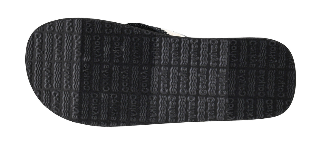 DOORBUSTER: SPF Flip-Flop - Ivory Black by Corkys