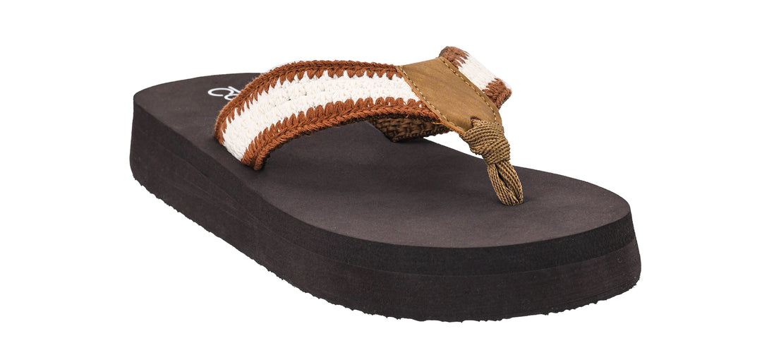 DOORBUSTER: SPF Flip-Flop - Ivory Tan by Corkys