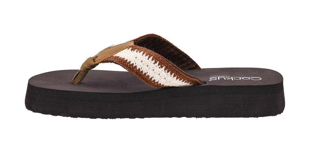 DOORBUSTER: SPF Flip-Flop - Ivory Tan by Corkys