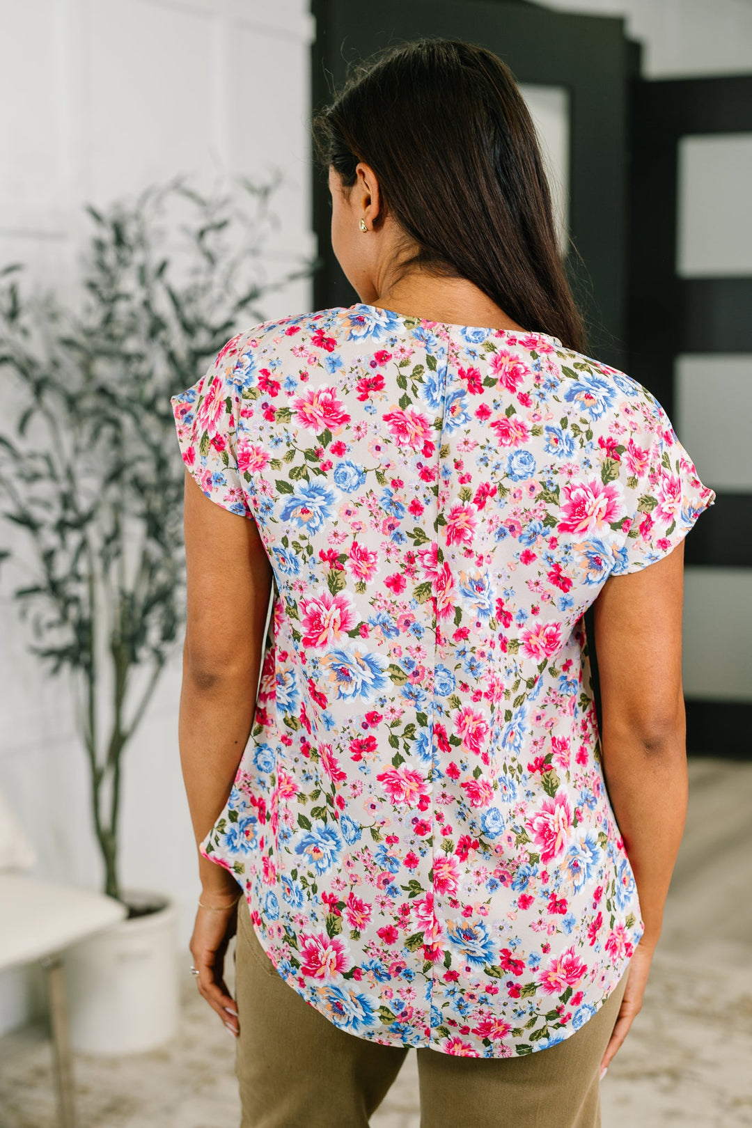 Spring Air Floral Print Blouse - 6/30