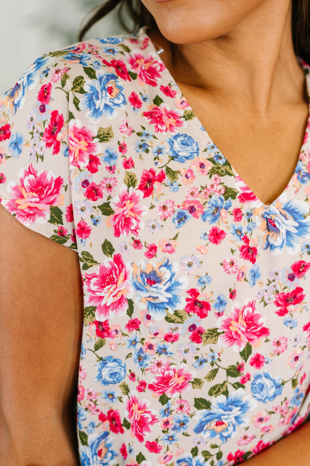 Spring Air Floral Print Blouse - 6/30