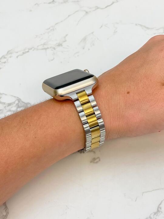Two Tone Stainless Steel Link Watch Band