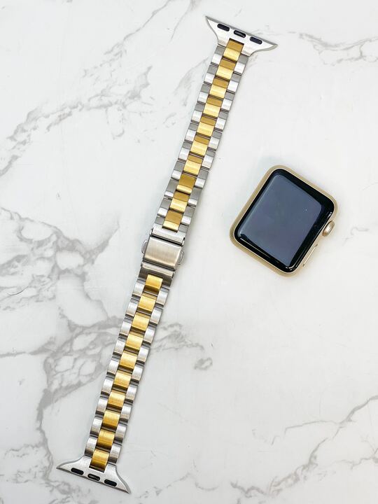 Two Tone Stainless Steel Link Watch Band