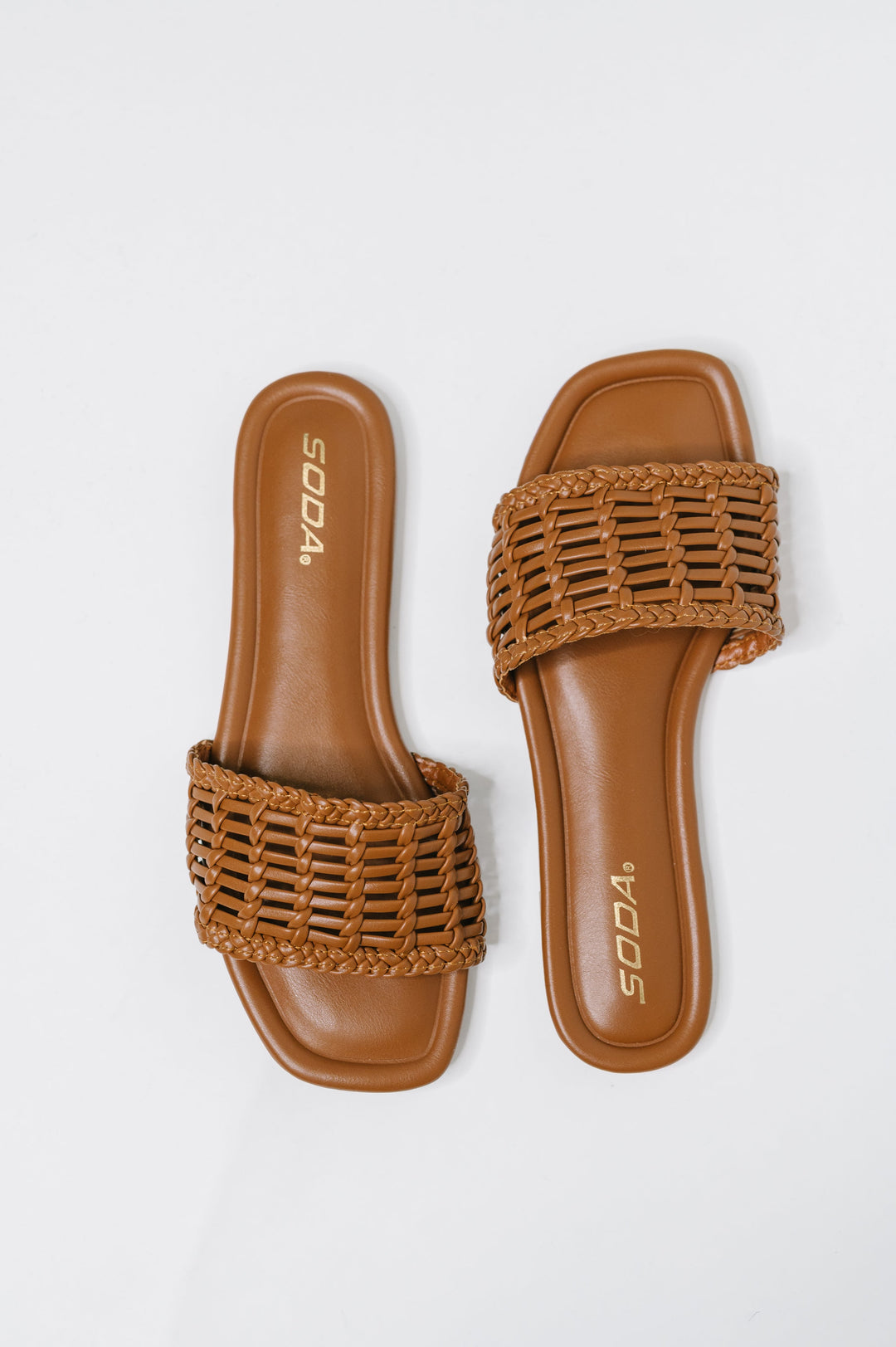 Stair Cognac Woven Slip On Sandal - 7/14