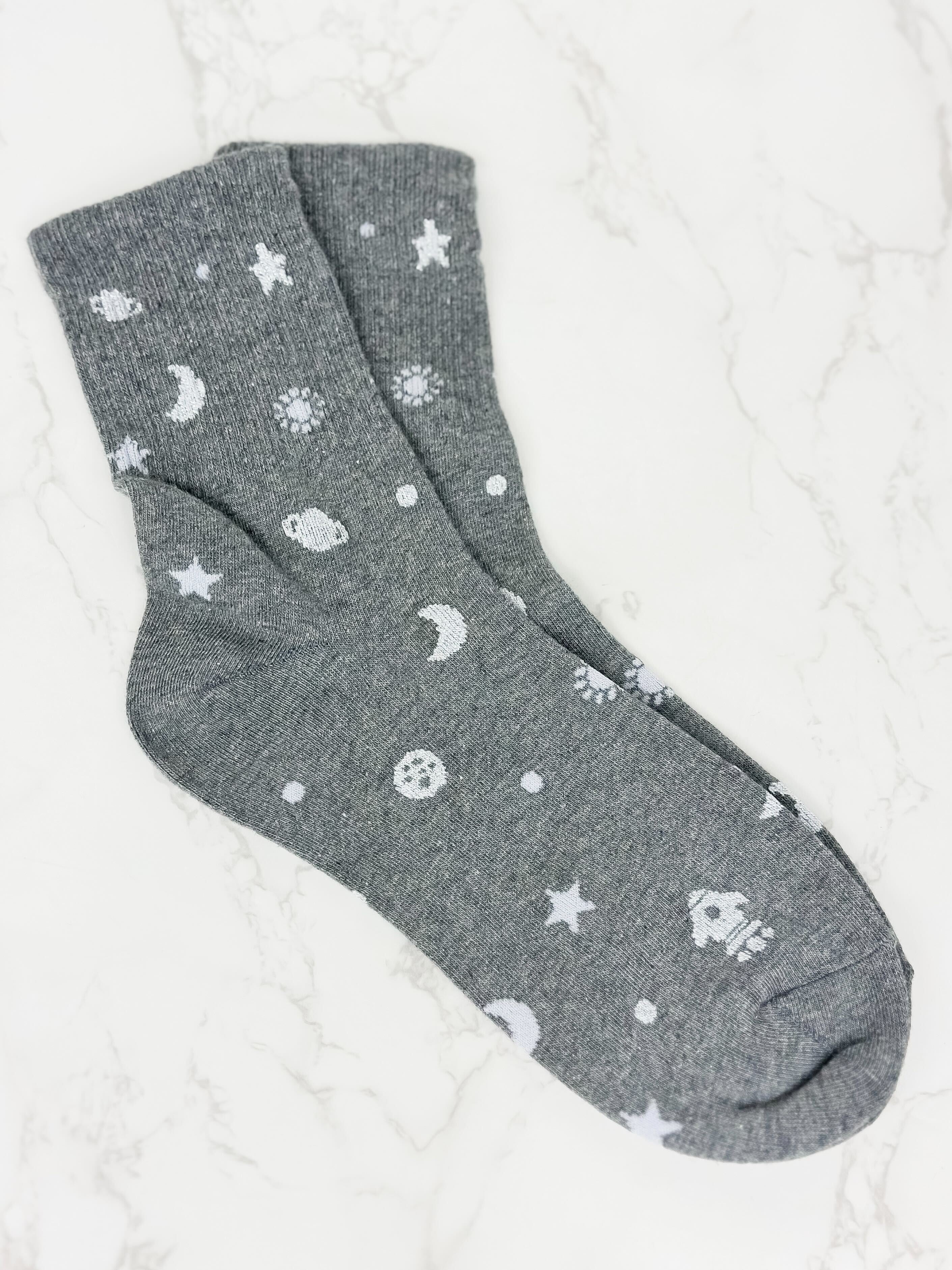 Space Crew Socks - Gray
