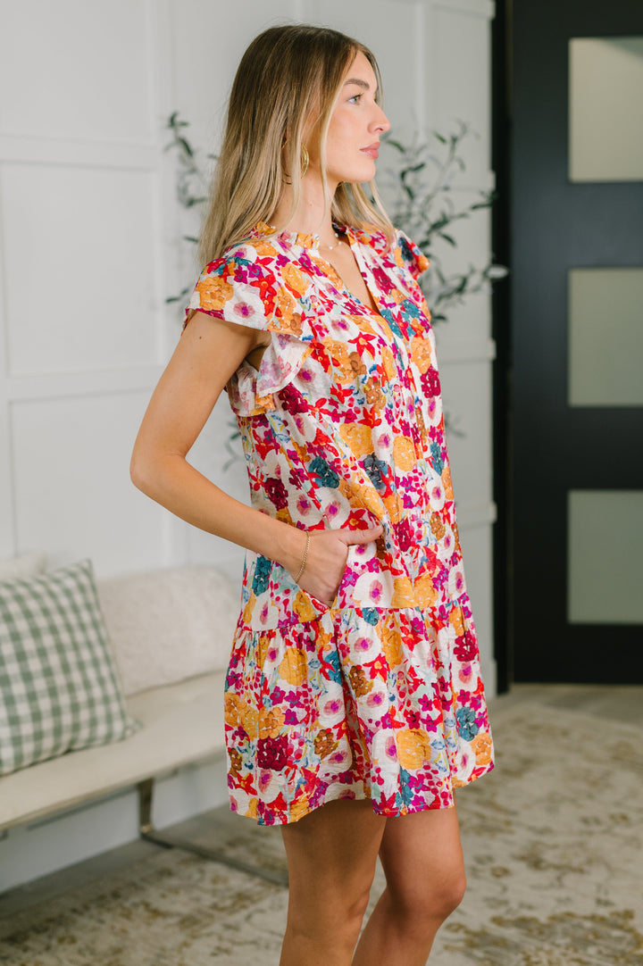 Start of Something Great Flutter Sleeve Floral Dress - 6/1
