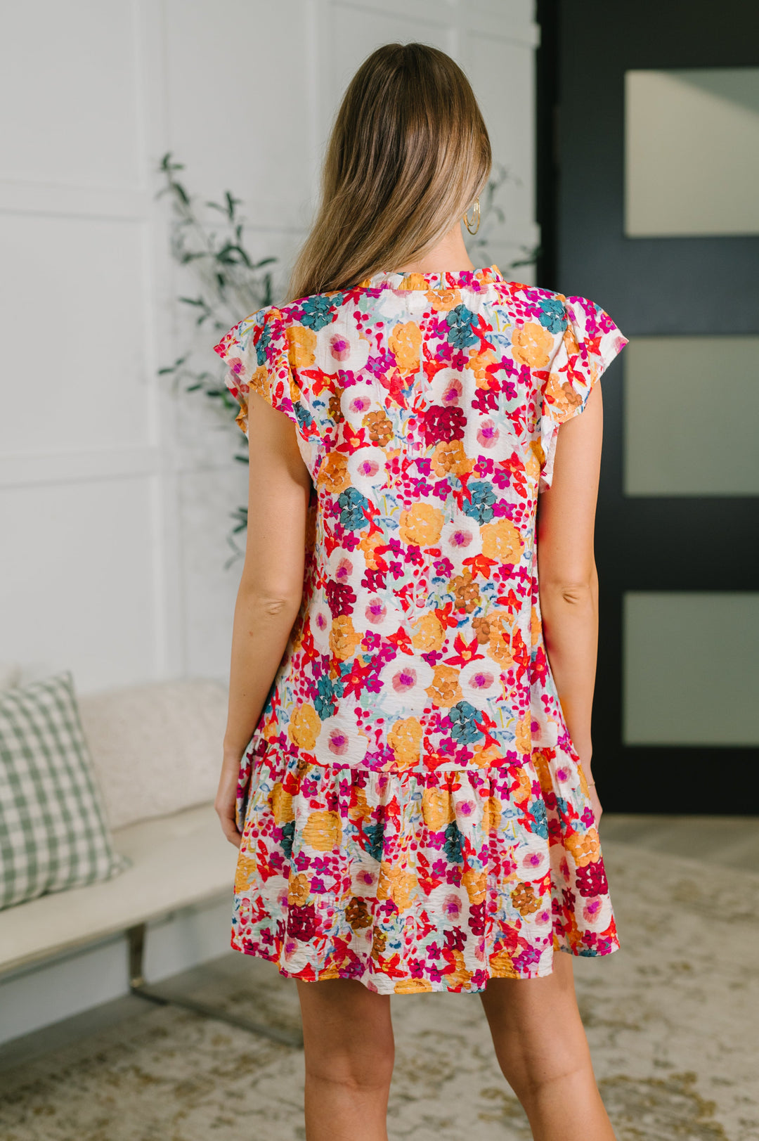 Start of Something Great Flutter Sleeve Floral Dress - 6/1