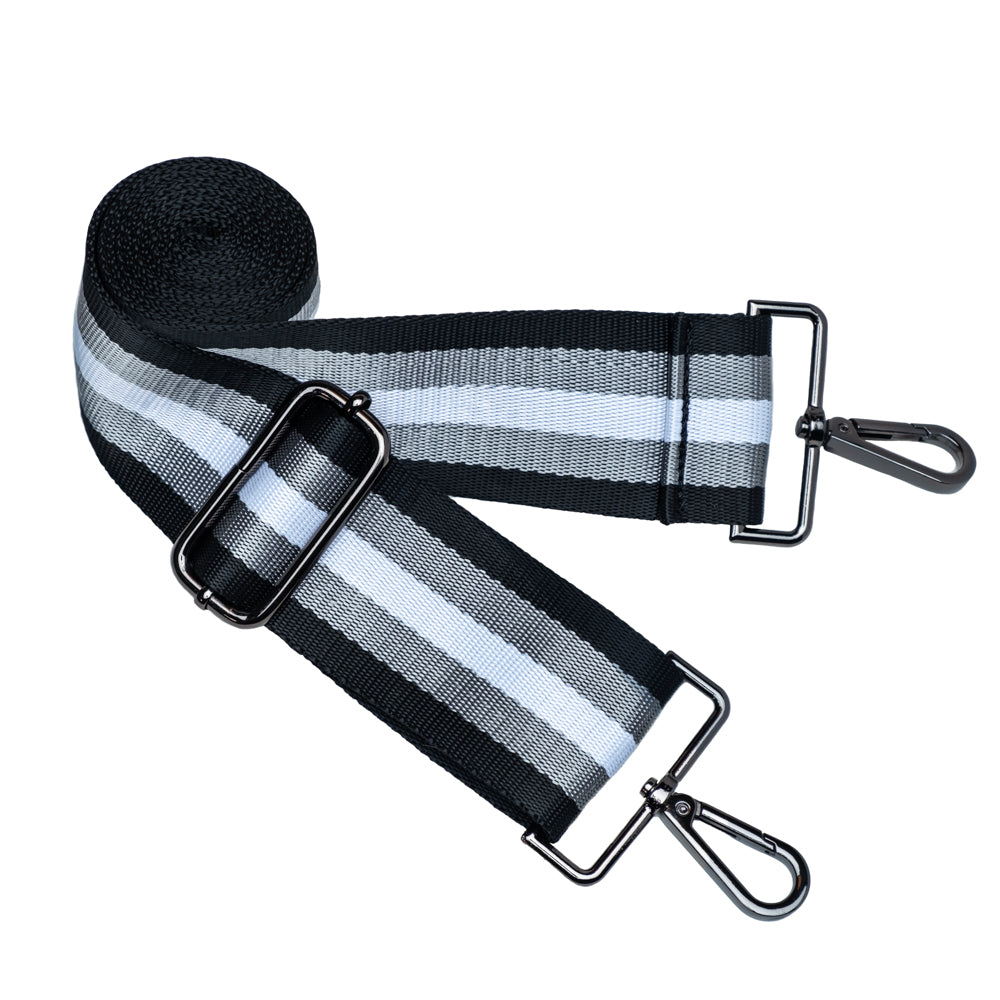 JUNE MARKET: HydroBag® HANDLE®- Black Matte with Gray, Black, White Striped Strap by Wanderfull (Ships in 2-3 Weeks)