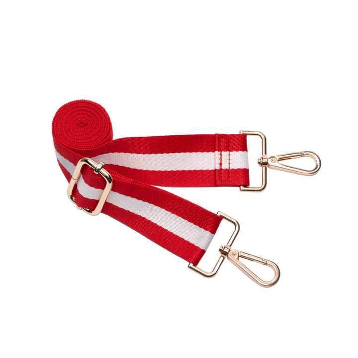 JUNE MARKET: Poppy Red HydroBag® with Red & White Striped Strap by Wanderfull (Ships in 2-3 Weeks)