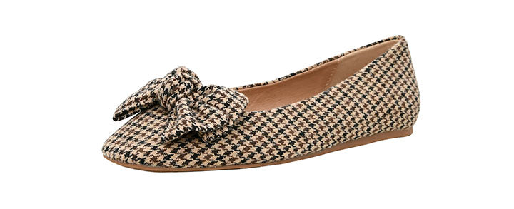 DOORBUSTER: Sugar Rush Flats - Black & Tan Houndstooth by Corkys
