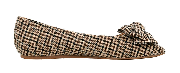DOORBUSTER: Sugar Rush Flats - Black & Tan Houndstooth by Corkys