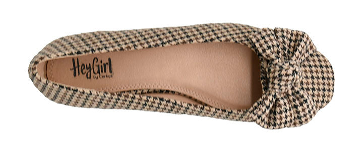 DOORBUSTER: Sugar Rush Flats - Black & Tan Houndstooth by Corkys