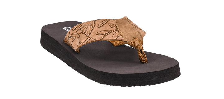 SHOE PARTY! Summer Break Tan Flower Emboss by Corkys (Ships in 2-3 Weeks)