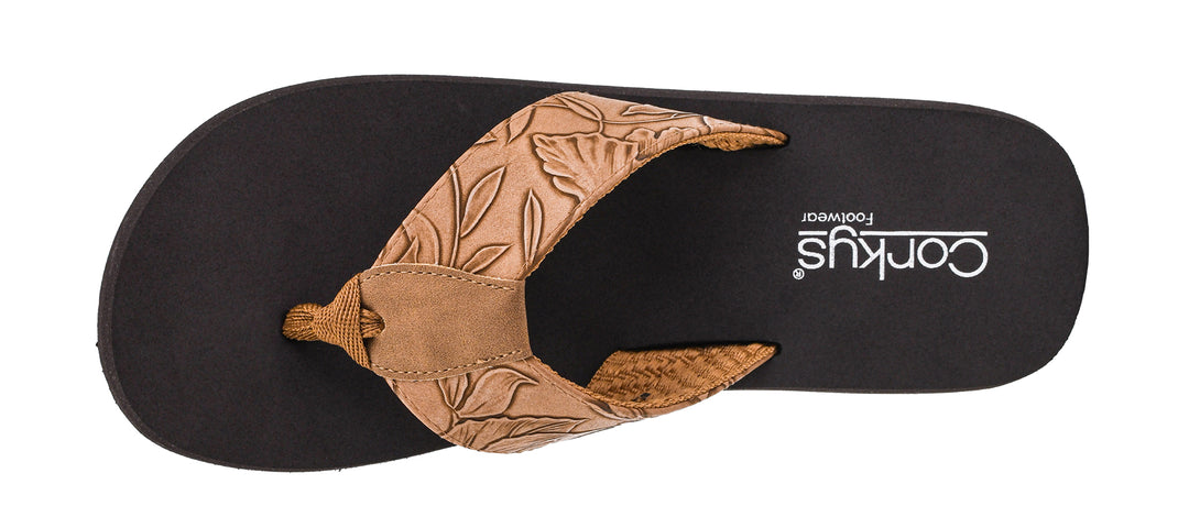 SHOE PARTY! Summer Break Tan Flower Emboss by Corkys (Ships in 2-3 Weeks)