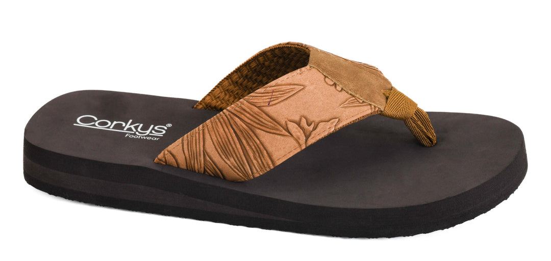 SHOE PARTY! Summer Break Tan Flower Emboss by Corkys (Ships in 2-3 Weeks)