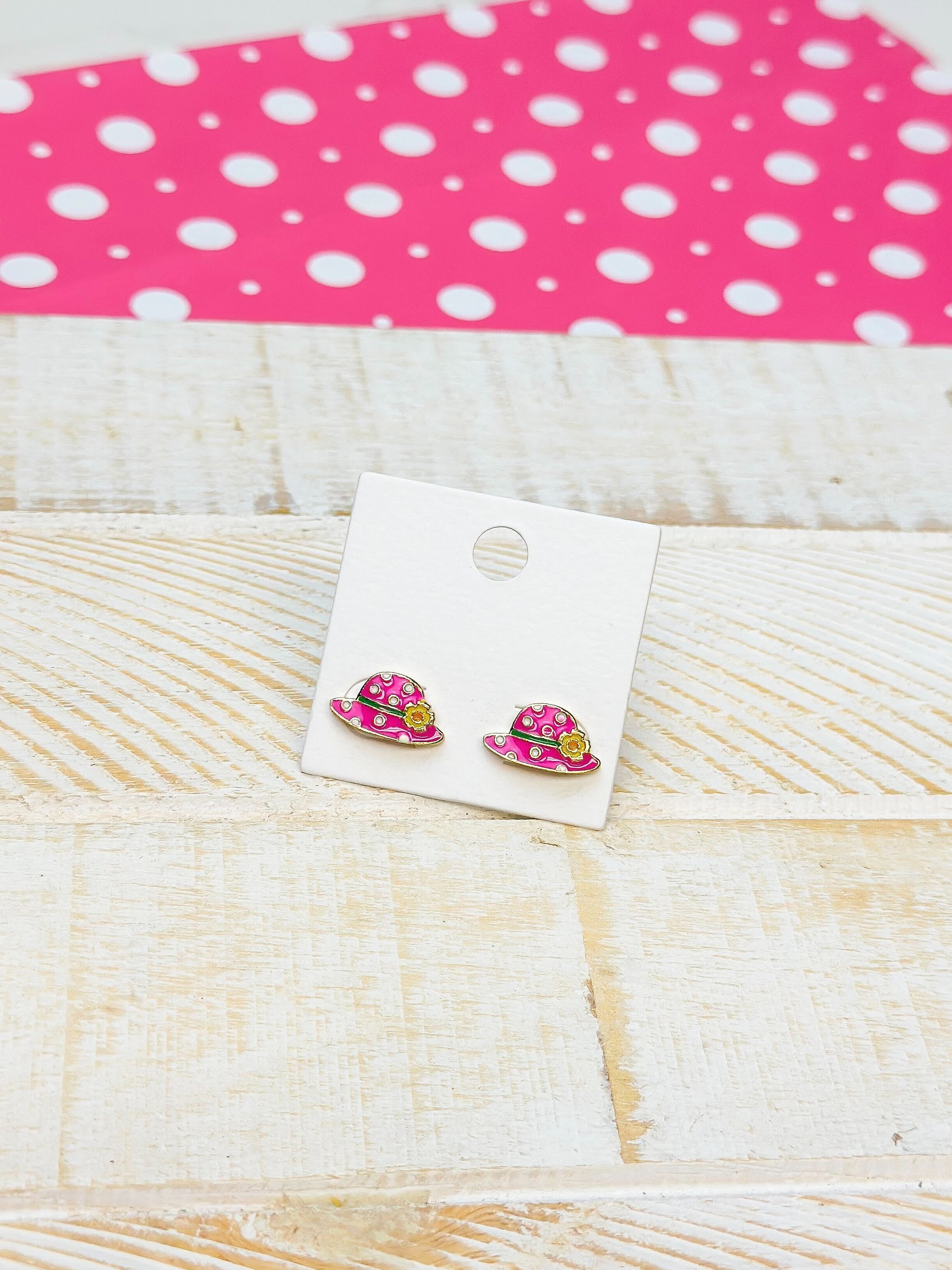 Spotted Sun Hat Signature Enamel Studs by Prep Obsessed