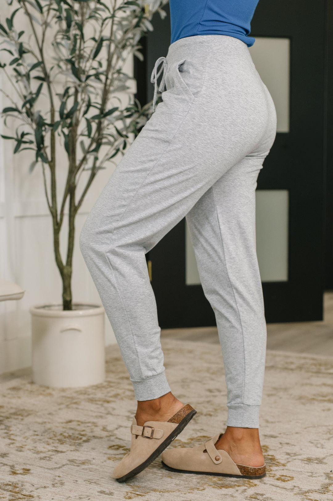 Sweat It High Waisted Joggers in Heather Grey - 4/15
