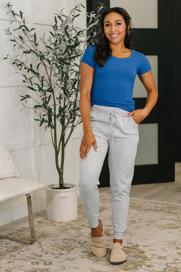Sweat It High Waisted Joggers in Heather Grey - 4/15