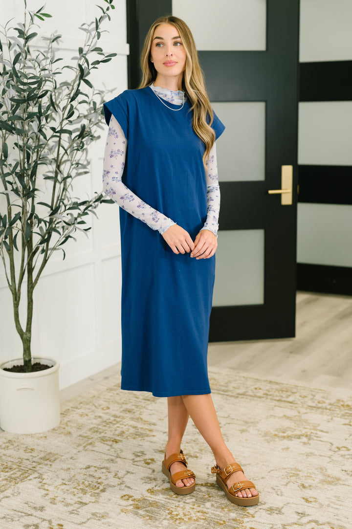 Sweet Like That Casual Dress in Light Navy - 4/29