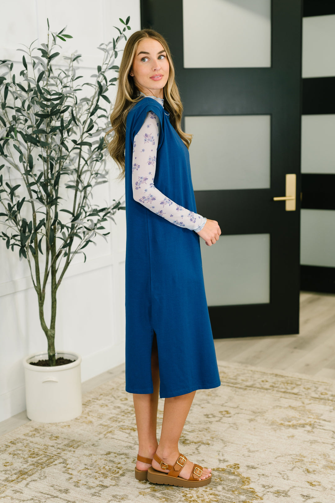 Sweet Like That Casual Dress in Light Navy - 4/29