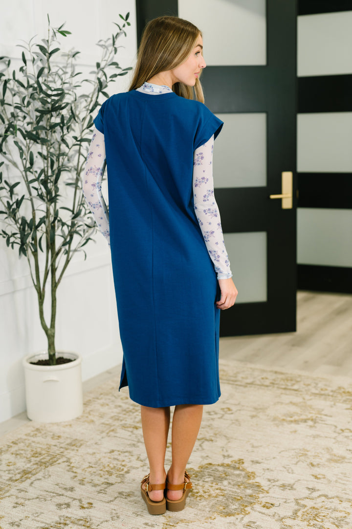 Sweet Like That Casual Dress in Light Navy - 4/29