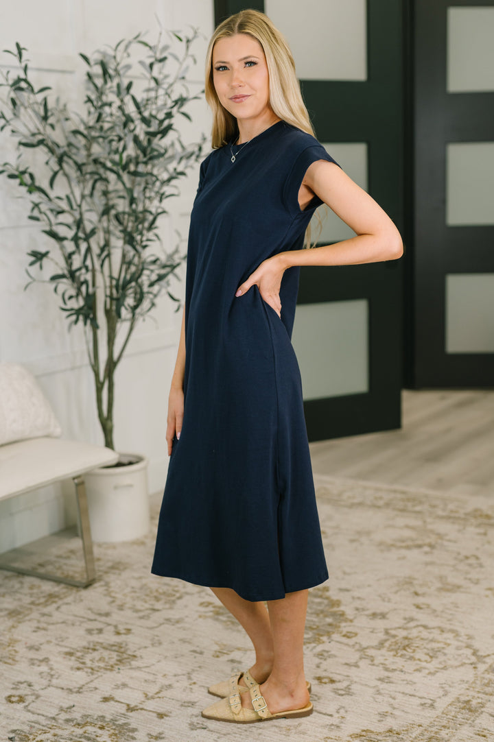 Sweet Like That Casual Dress in Navy - 4/29