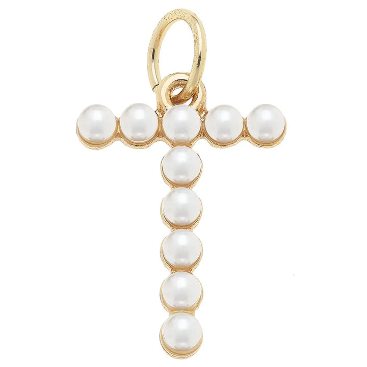 Pearl-Studded Letter Charm in Ivory By Canvas