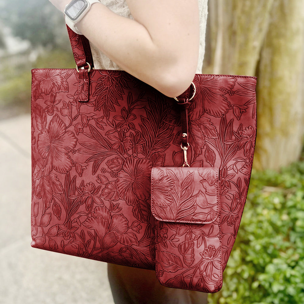 JULY PREORDER: Floral Tote W/Crossbody by Save The Girls (Ships in 2-3 Weeks)