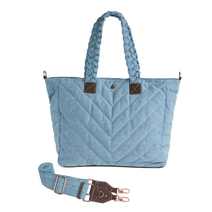 JUNE MARKET: Denim Quilted HydroTote® by Wanderfull (Ships in 2-3 Weeks)