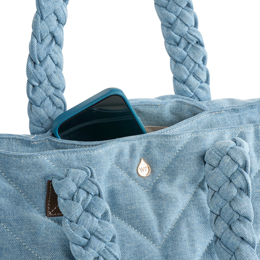 JUNE MARKET: Denim Quilted HydroTote® by Wanderfull (Ships in 2-3 Weeks)