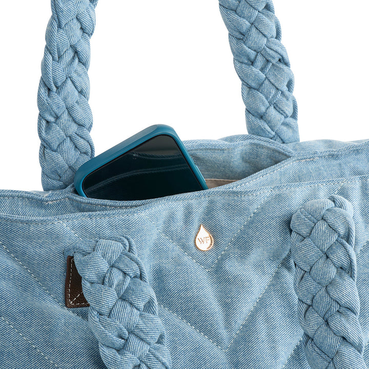 JUNE MARKET: Denim Quilted HydroTote® by Wanderfull (Ships in 2-3 Weeks)