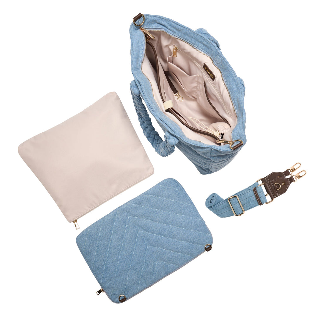 JUNE MARKET: Denim Quilted HydroTote® by Wanderfull (Ships in 2-3 Weeks)