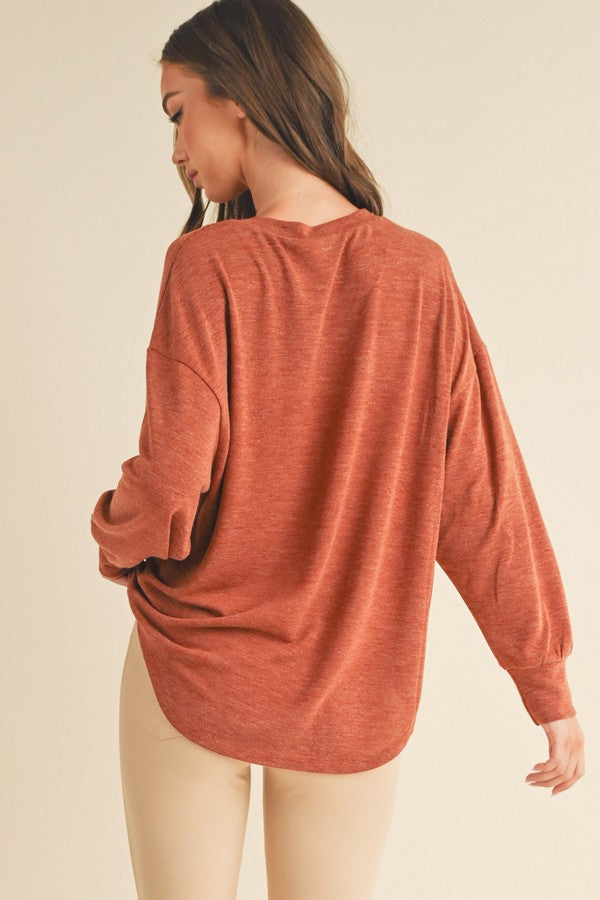 Relaxed Drop-Sleeve Top - Copper by Yelete