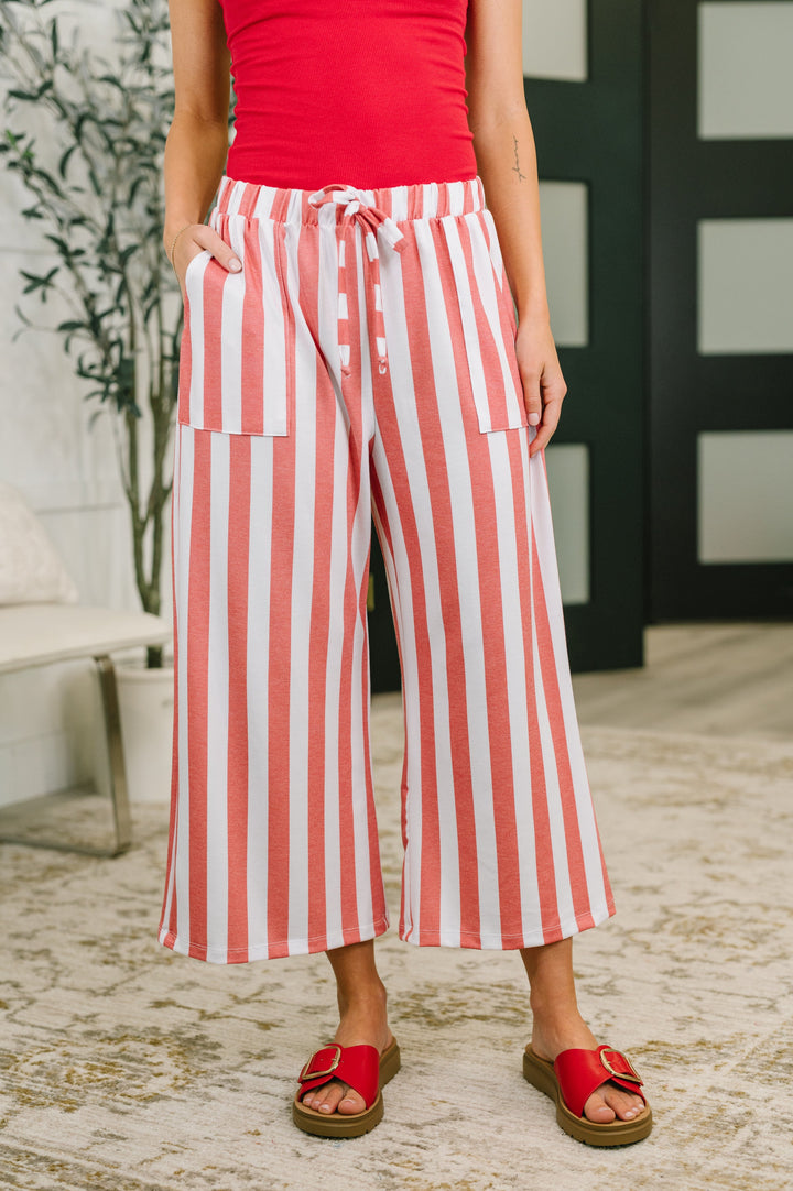 Take Your Time High Waisted Wide Leg Bottoms - 6/9