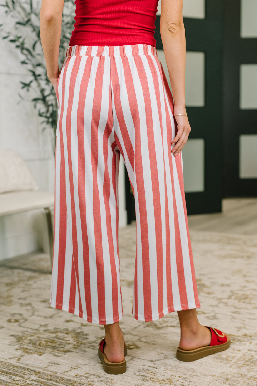Take Your Time High Waisted Wide Leg Bottoms - 6/9