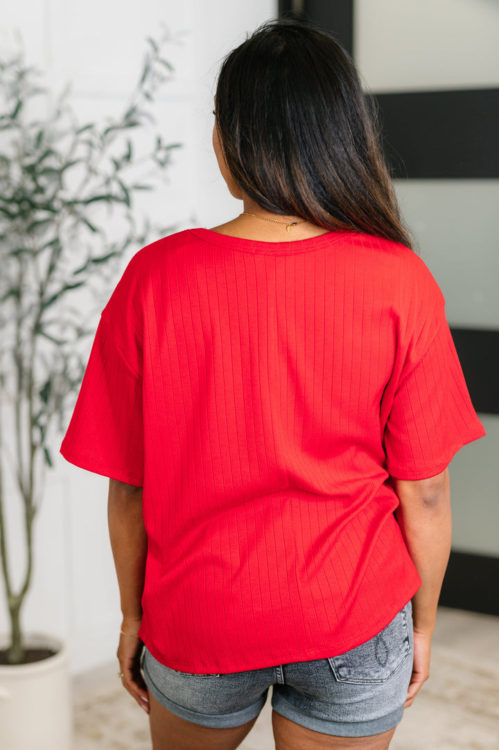 Take It Easy Slouchy Tee in Red