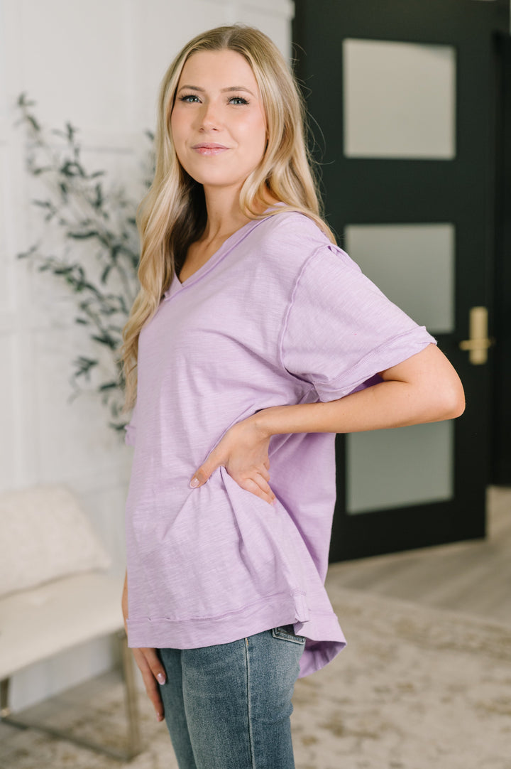 Thanks To You Relaxed Tee in Lilac - 6/2