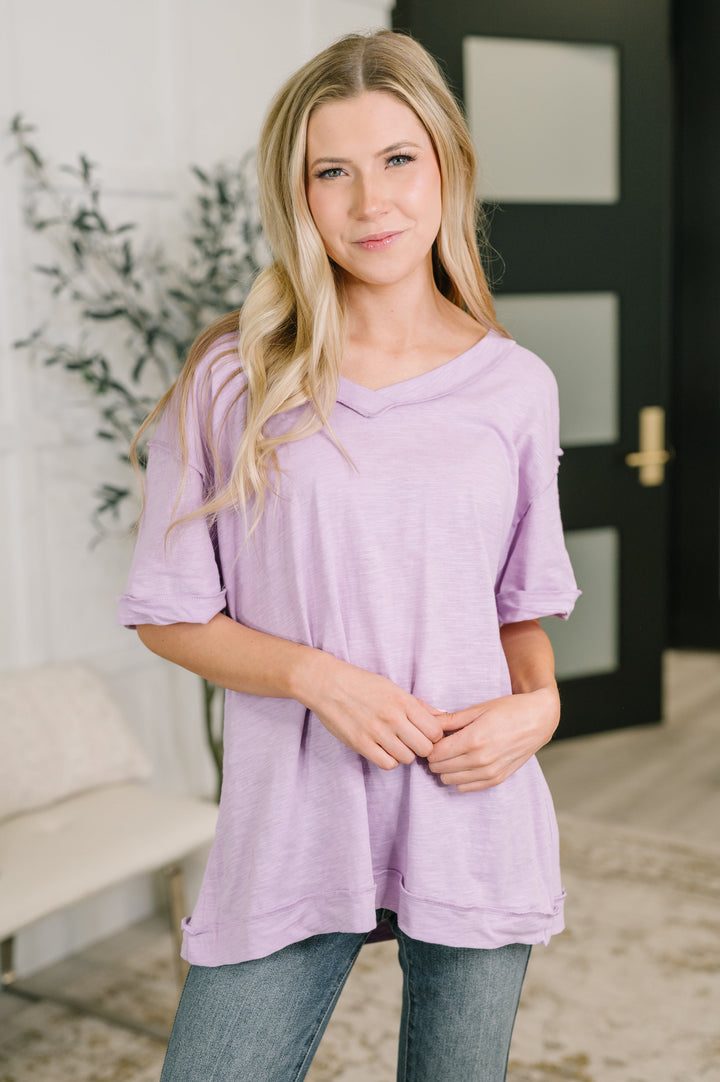 Thanks To You Relaxed Tee in Lilac - 6/2