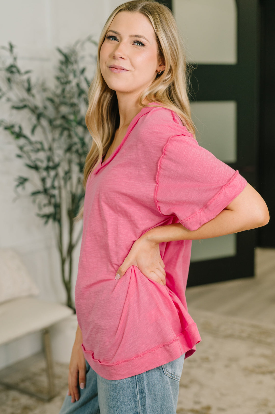 Thanks To You Relaxed Tee in Pink - 6/2