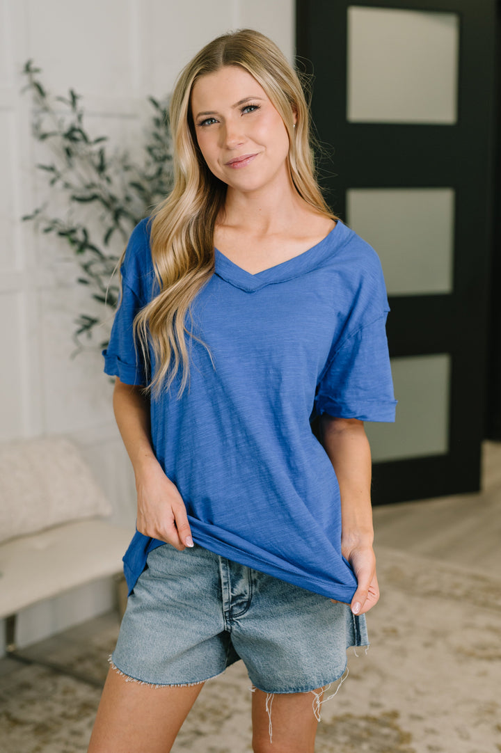 Thanks To You Relaxed Tee in Royal Blue - 6/2
