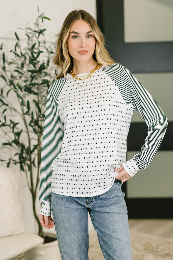 That's What I Like Raglan Patchwork Long Sleeve Top - 3/10