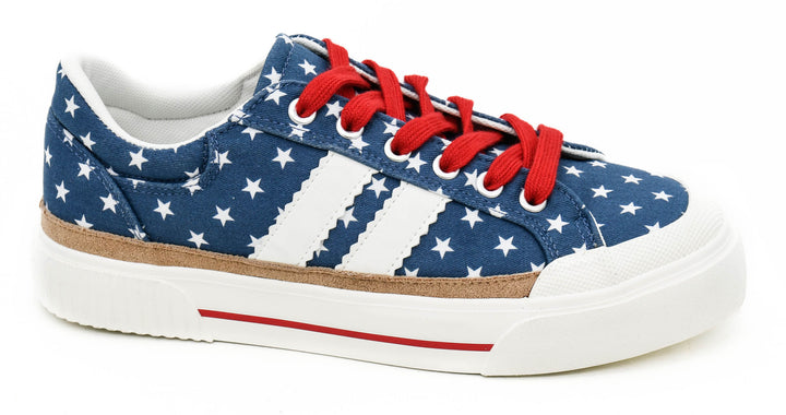 That's Her Sneakers - Blue with White Stars by Corkys