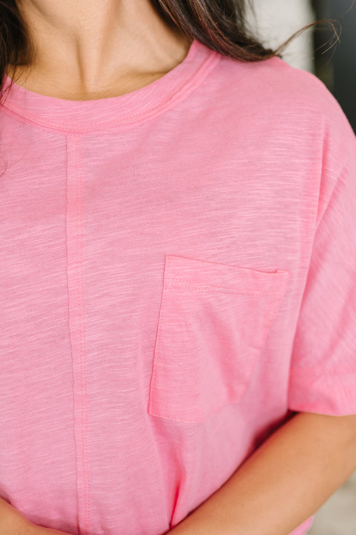 The Layback Relaxed Basic Tee in Pink - 7/24
