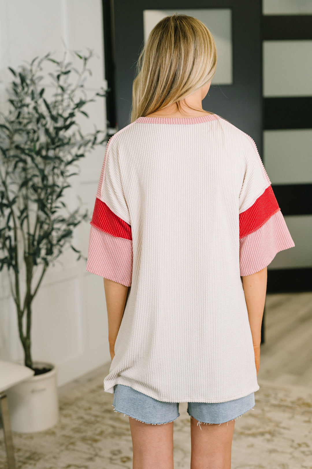 This I Know Henley Contrast Top - 7/31