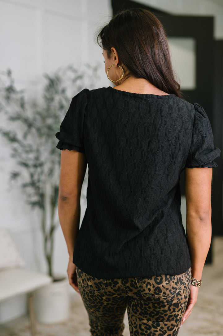 To Call My Own Textured Blouse in Black - 5/25