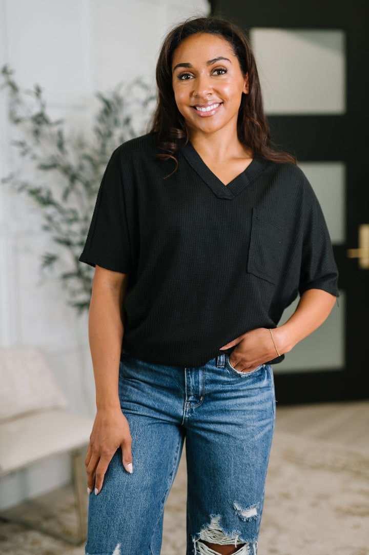 Together We're Unlimited Basic V-Neck Tee in Black - 5/5
